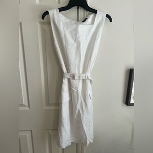 Ann Taylor White belted Mini Dress 12